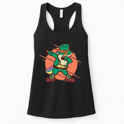 Leprechaun Dabbing Unicorn Womens Tank Top