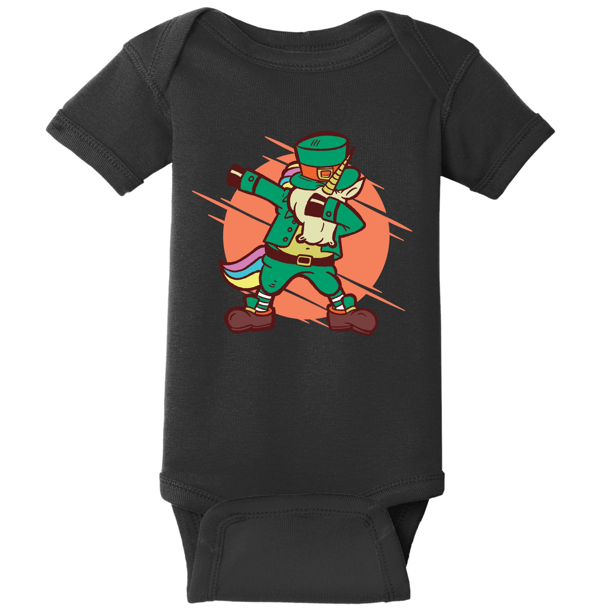 Leprechaun Dabbing Unicorn Baby Bodysuit