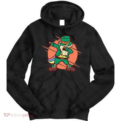 Leprechaun Dabbing Unicorn Tie Dye Hoodie