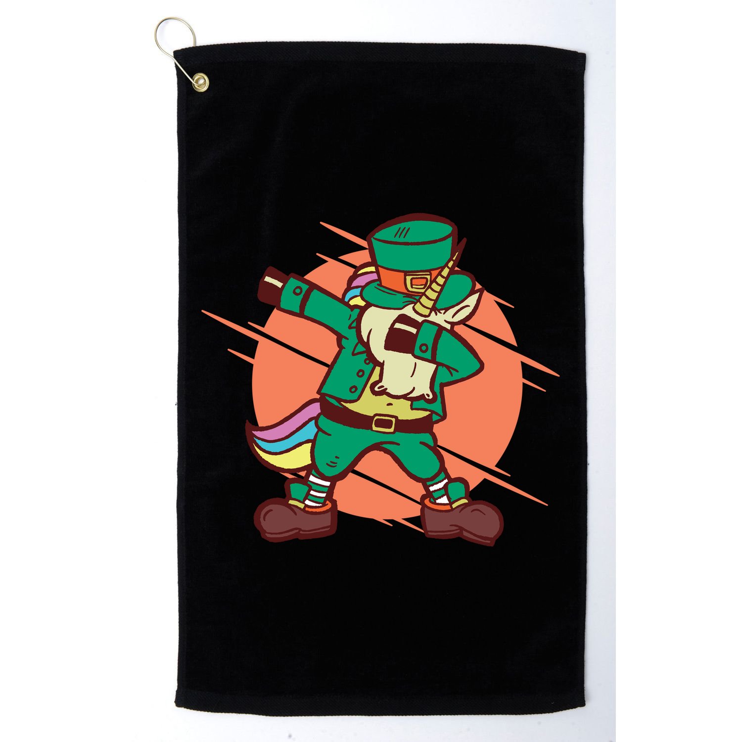 Leprechaun Dabbing Unicorn Golf Towel