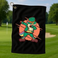 Leprechaun Dabbing Unicorn Golf Towel
