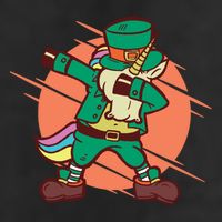 Leprechaun Dabbing Unicorn Golf Towel