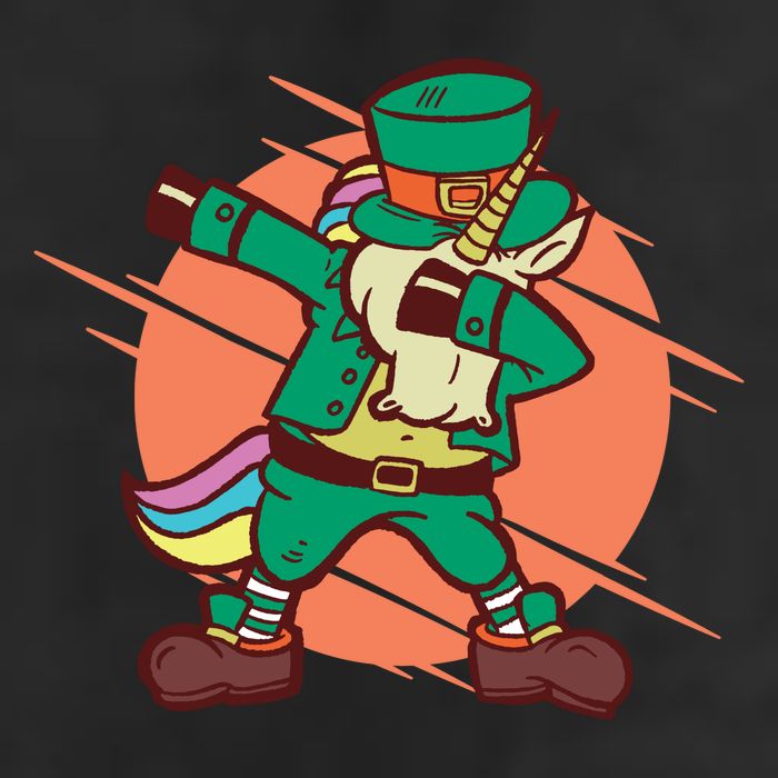 Leprechaun Dabbing Unicorn Golf Towel