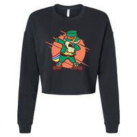 Leprechaun Dabbing Unicorn Cropped Pullover Crew
