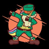 Leprechaun Dabbing Unicorn Women's V-Neck T-Shirt