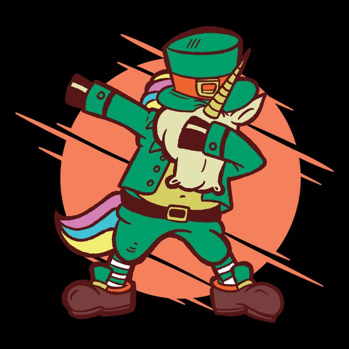 Leprechaun Dabbing Unicorn Women's V-Neck T-Shirt