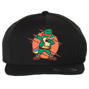 Leprechaun Dabbing Unicorn Wool Snapback Cap