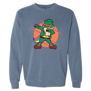 Leprechaun Dabbing Unicorn Garment-Dyed Sweatshirt