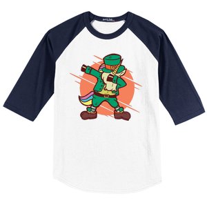 Leprechaun Dabbing Unicorn Baseball Sleeve Shirt