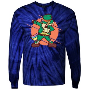 Leprechaun Dabbing Unicorn Tie-Dye Long Sleeve Shirt