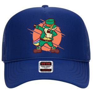 Leprechaun Dabbing Unicorn High Crown Mesh Back Trucker Hat