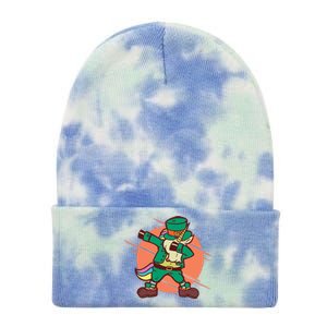 Leprechaun Dabbing Unicorn Tie Dye 12in Knit Beanie