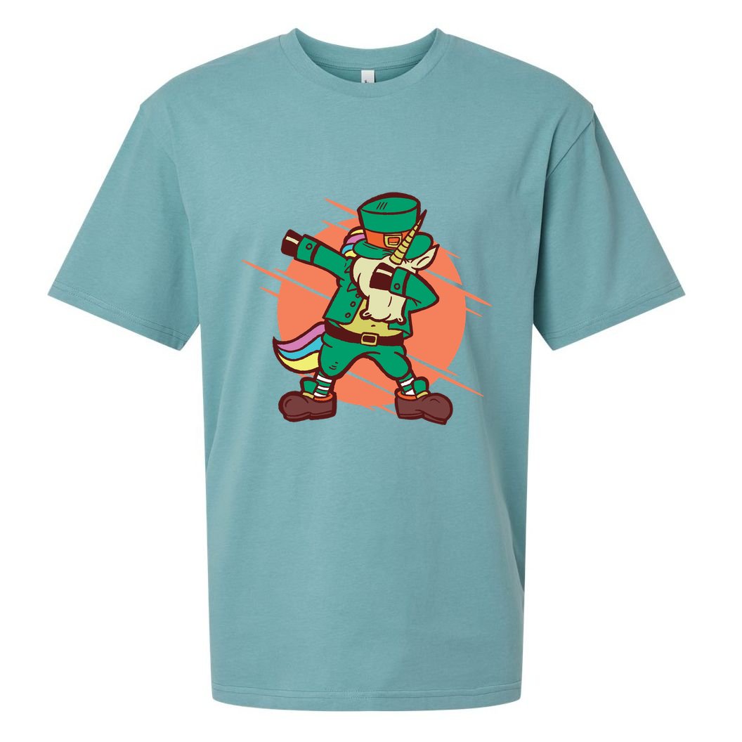 Leprechaun Dabbing Unicorn Sueded Cloud Jersey T-Shirt