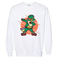 Leprechaun Dabbing Unicorn Garment-Dyed Sweatshirt