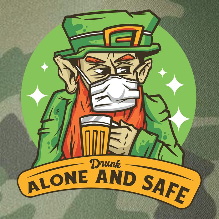 Leprechaun Drink Alone and Safe Funny Facemask Legacy Tie Dye Trucker Hat