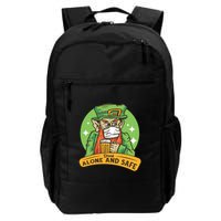 Leprechaun Drink Alone and Safe Funny Facemask Daily Commute Backpack