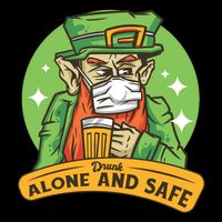 Leprechaun Drink Alone and Safe Funny Facemask Daily Commute Backpack