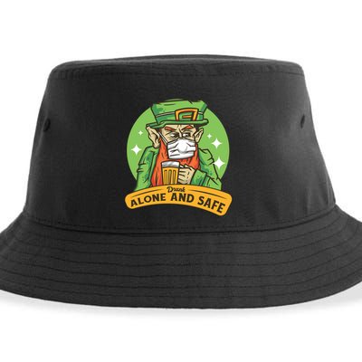 Leprechaun Drink Alone and Safe Funny Facemask Sustainable Bucket Hat