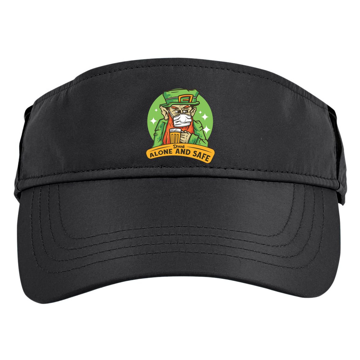 Leprechaun Drink Alone and Safe Funny Facemask Adult Drive Performance Visor