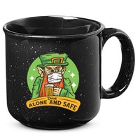 Leprechaun Drink Alone and Safe Funny Facemask 15oz Campfire Ceramic Mug