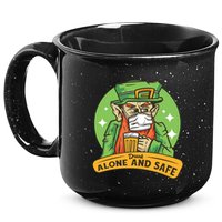 Leprechaun Drink Alone and Safe Funny Facemask 15oz Campfire Ceramic Mug