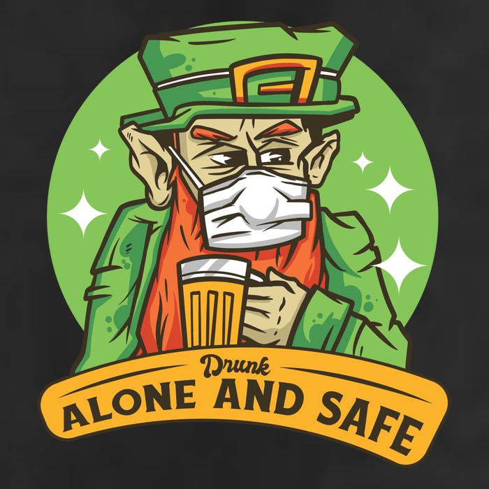 Leprechaun Drink Alone and Safe Funny Facemask 15oz Campfire Ceramic Mug