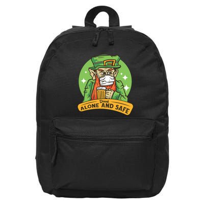 Leprechaun Drink Alone and Safe Funny Facemask 16 in Basic Backpack