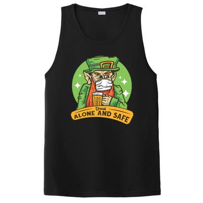 Leprechaun Drink Alone and Safe Funny Facemask PosiCharge Competitor Tank