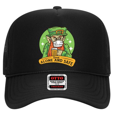 Leprechaun Drink Alone and Safe Funny Facemask Trucker Hat
