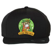 Leprechaun Drink Alone and Safe Funny Facemask Wool Snapback Cap