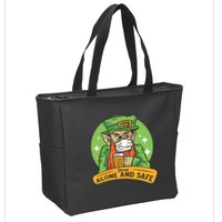 Leprechaun Drink Alone and Safe Funny Facemask Zip Tote Bag