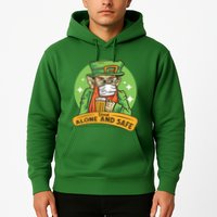 Leprechaun Drink Alone and Safe Funny Facemask Hoodie
