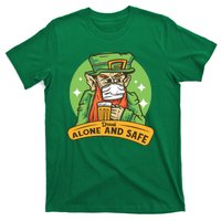 Leprechaun Drink Alone and Safe Funny Facemask T-Shirt