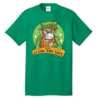 Leprechaun Drink Alone and Safe Funny Facemask Tall T-Shirt