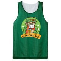 Leprechaun Drink Alone and Safe Funny Facemask Mesh Reversible Basketball Jersey Tank