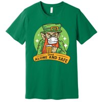 Leprechaun Drink Alone and Safe Funny Facemask Premium T-Shirt