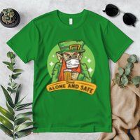 Leprechaun Drink Alone and Safe Funny Facemask Premium T-Shirt
