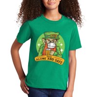 Leprechaun Drink Alone and Safe Funny Facemask Kids T-Shirt