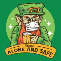 Leprechaun Drink Alone and Safe Funny Facemask Kids T-Shirt