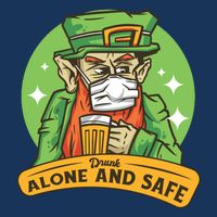 Leprechaun Drink Alone and Safe Funny Facemask Infant Baby Jersey Bodysuit