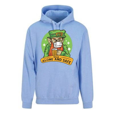 Leprechaun Drink Alone and Safe Funny Facemask Unisex Surf Hoodie