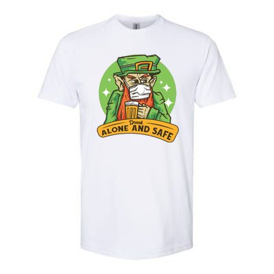 Leprechaun Drink Alone and Safe Funny Facemask Softstyle CVC T-Shirt