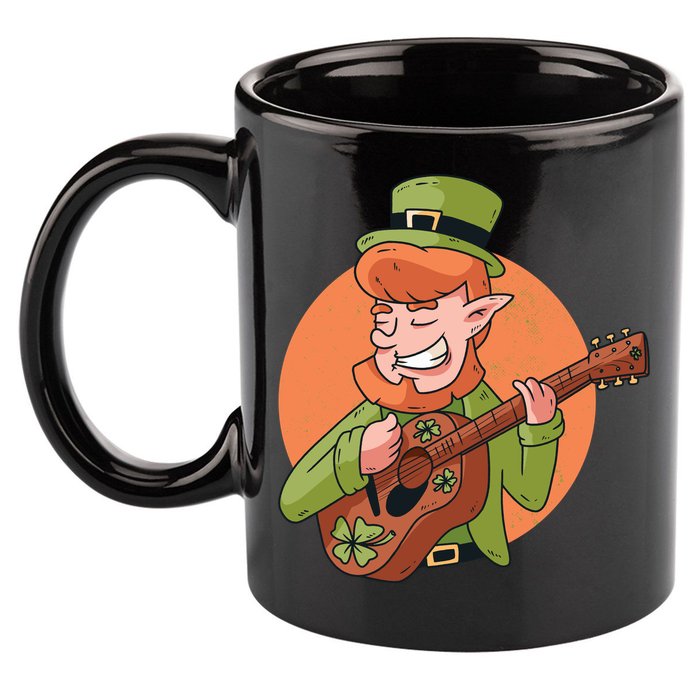 Leprechaun Guitarist 11oz C Handle Ceramic Mug