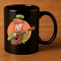 Leprechaun Guitarist 11oz C Handle Ceramic Mug