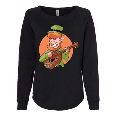 Leprechaun Guitarist Womens California Wash Sweatshirt