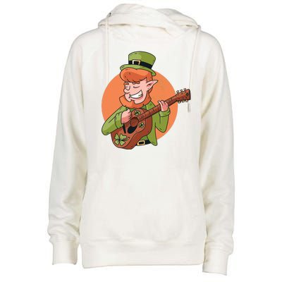 Leprechaun Guitarist Womens Funnel Neck Pullover Hood