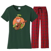 Leprechaun Guitarist Women's Flannel Pajama Set