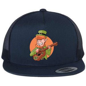 Leprechaun Guitarist Flat Bill Trucker Hat