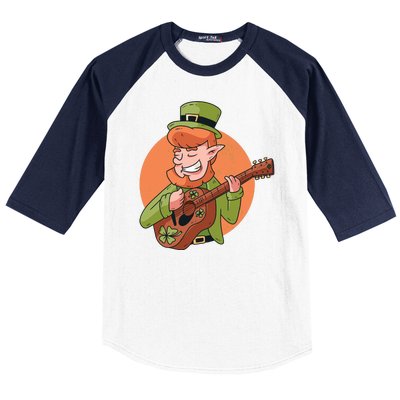 Leprechaun Guitarist Baseball Sleeve Shirt