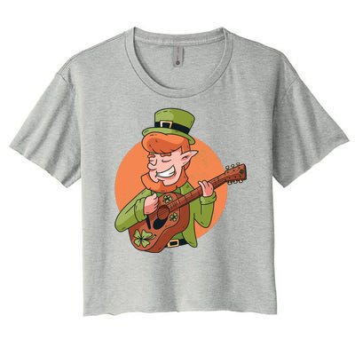 Leprechaun Guitarist Women's Crop Top Tee